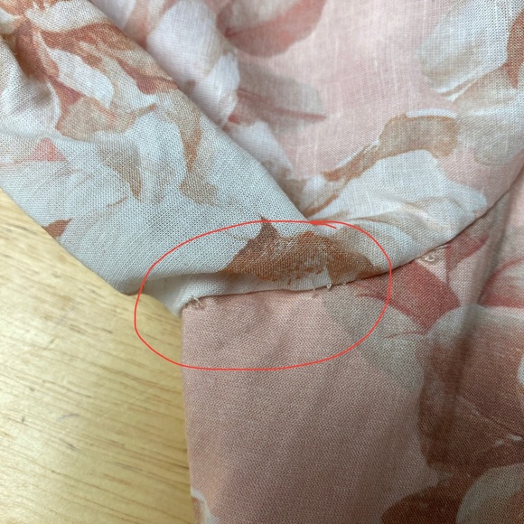 REVIEW 'Sweet Peach' Pink Floral Puff Sleeve Linen Blend Mini Dress Plus Size 16 - Picture 11 of 13